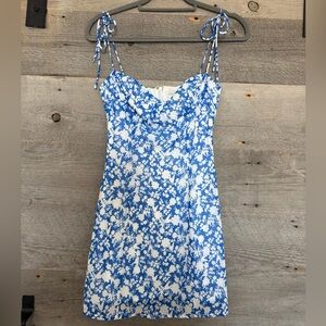 Beginning Boutique Blue and White Floral mini Dress